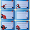 Etiquette scolaire 70x49mm imprimée Spiderman 300P